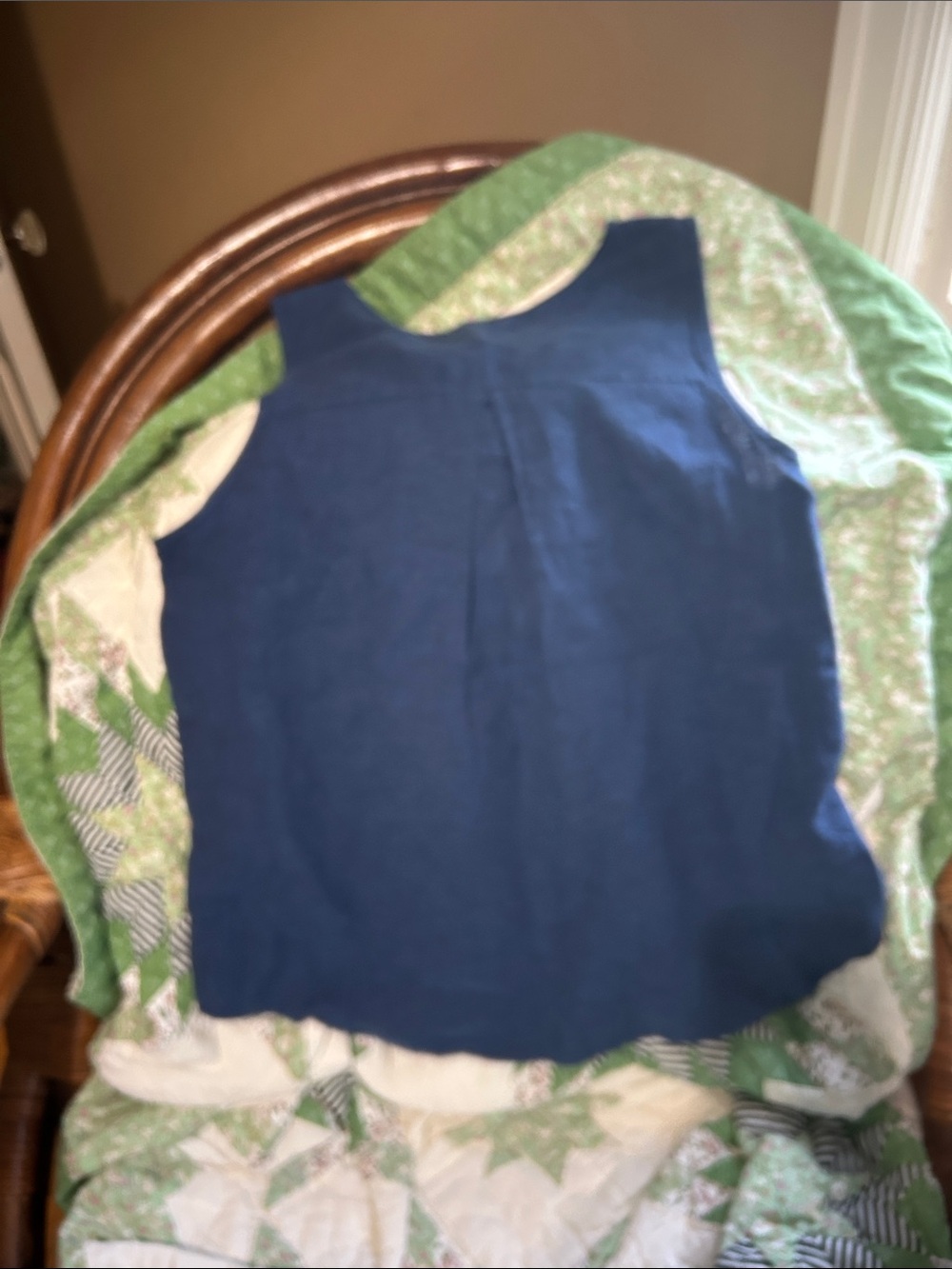 NWT Habitat  Sleeveless Button-Front Linen cotton Tank Navy small machine wash - Picture 7 of 7